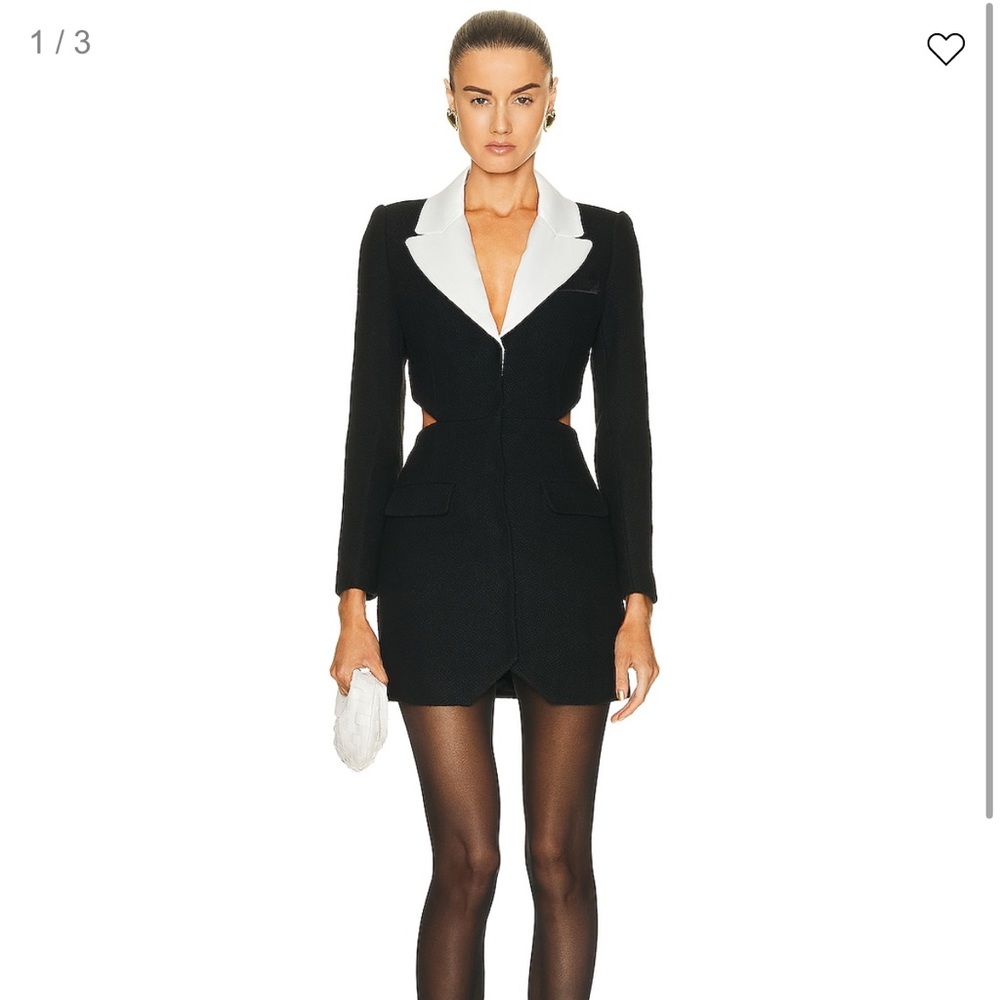Self-Portrait mini tuxedo dress